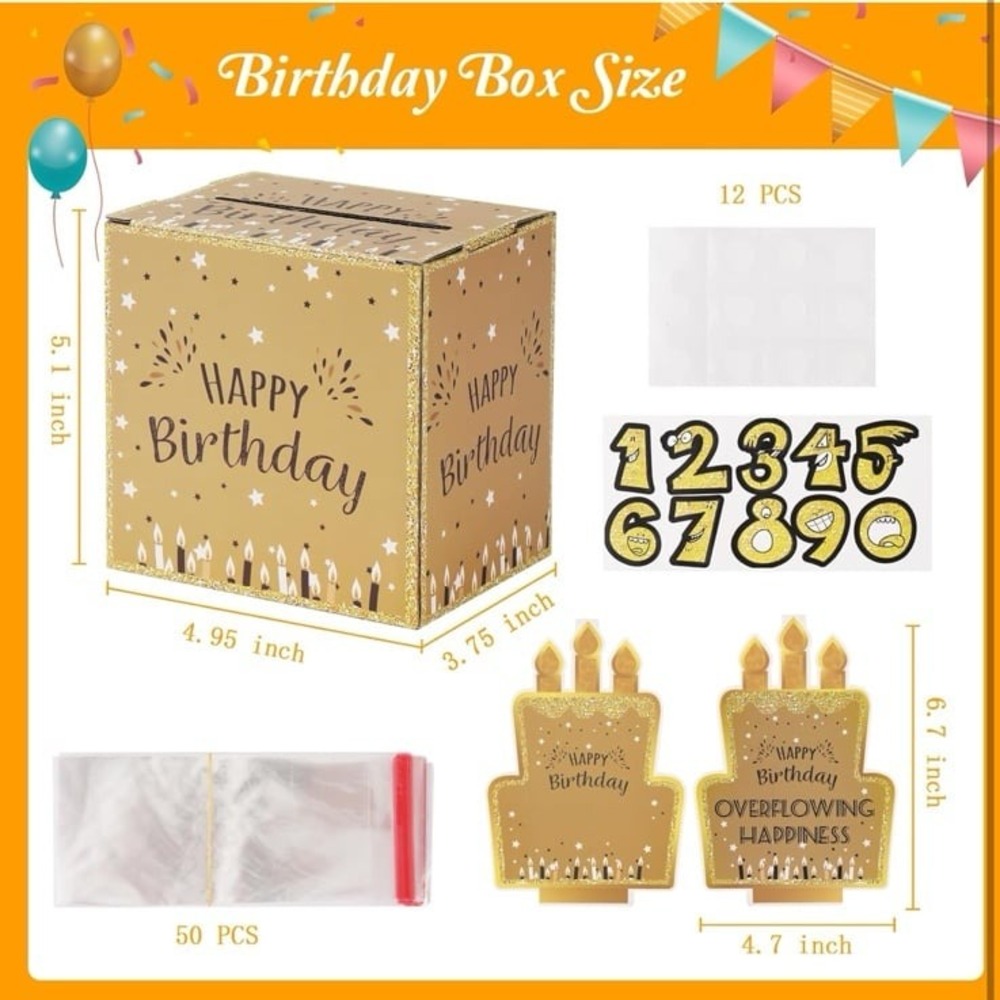 Gusil Birthday Gifts,Money Box Cash Gift,Happy Birthday Money Gift Box sstickers
